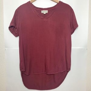 CLOTH & STONE V-Neck Short Sleeve High-Low T Shirt